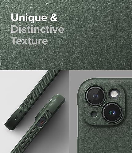 Ringke Onyx for iPhone 15 Plus Case, [Feels Good in The Hand] Oil & Dirt Resistant, Individual Lens Covers for Cameras, Non-Slip Enhanced Grip Lightweight Cover - Dark Green | Anti-Fingerprint Texture, Slim & Lightweight, Full-Coverage Camera Protection,
