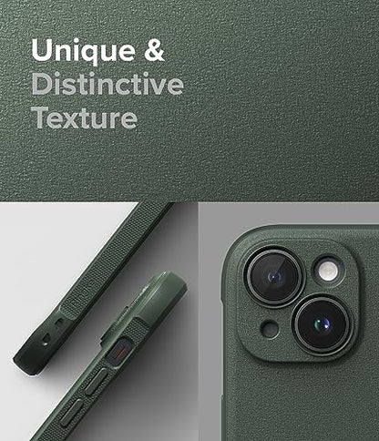 Ringke Onyx for iPhone 15 Plus Case, [Feels Good in The Hand] Oil & Dirt Resistant, Individual Lens Covers for Cameras, Non-Slip Enhanced Grip Lightweight Cover - Dark Green | Anti-Fingerprint Texture, Slim & Lightweight, Full-Coverage Camera Protection,