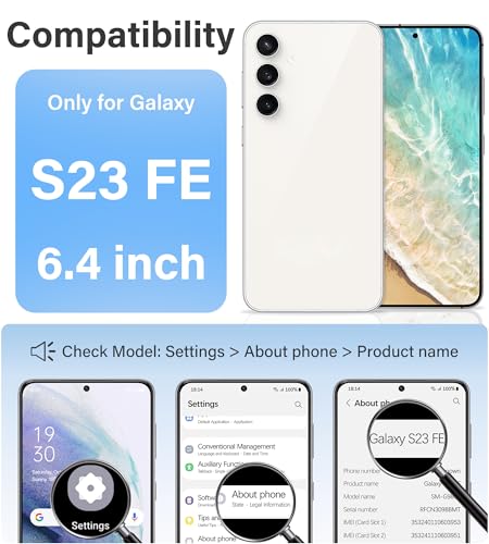 Vakaa Clear Case for Samsung Galaxy S23 EF 5G, Anti-Yellowing | Hard Back with Military-Grade Drop Protection, Wireless Charging Compatible - color: Transparent, size: S23 FE