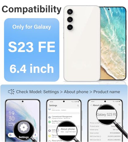 Vakoo Clear Case for Samsung Galaxy S23 EF 5G, Anti-Yellowing | Hard Back with Military-Grade Drop Protection, Wireless Charging Compatible - color: Transparent, size: S23 FE