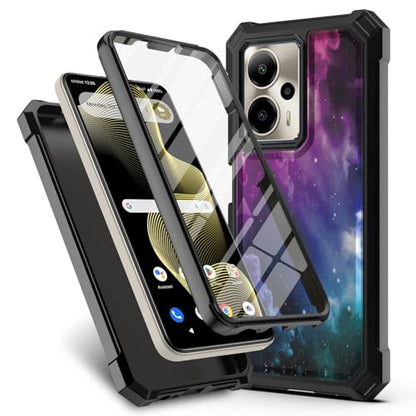 for Cricket Outlast 5G 2024 Case (SN509C),AT&T Motivate Pro 5G (SN509A) w/[Built-in Screen Protector]Dual Layer Shockproof [Military-Grade][Full-Body] Protective Cover Women Man Blue Black Star Galaxy - color: BLD IN GALAXY STAR