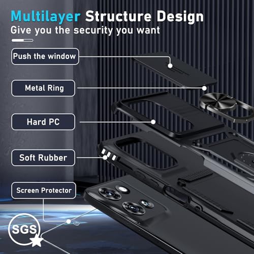 for Moto G Power 5G 2026/2025 Case Built in Slide Camera Cover Black - color: Black, size: Moto G Power 5G(2025)