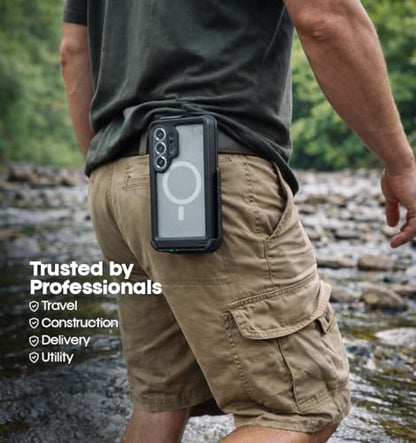 MOTIVE Waterproof Case with Belt Clip Samsung Galaxy s26 Ultra | 6.9" | Built-in screen protector, Full protection, compatible with MagSafe, 360° holster - size: s26 Ultra
