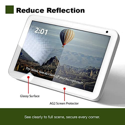 Anti Scratch/Anti Glare/Anti Fingerprint Anti-Sparkle AG2 High Transmittance Easy Install [Bubble-Free] Matte Unbreakable PET Screen Protector for Amazon Alexa Echo Show 8 (1st Gen, 2019 release) [2 Pack]