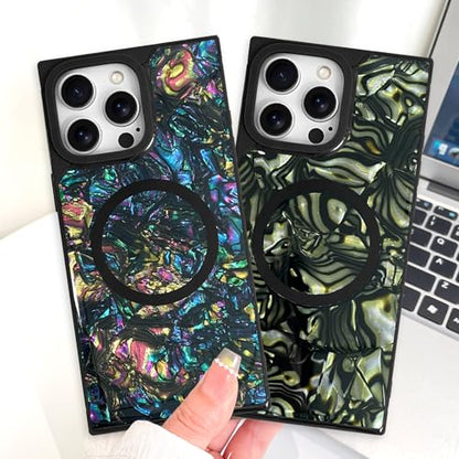 AIGOMARA Magnetic Rectangle for iPhone 16 Pro Max Case, Abalone Shell - color: Abalone, size: iPhone 16 Pro Max