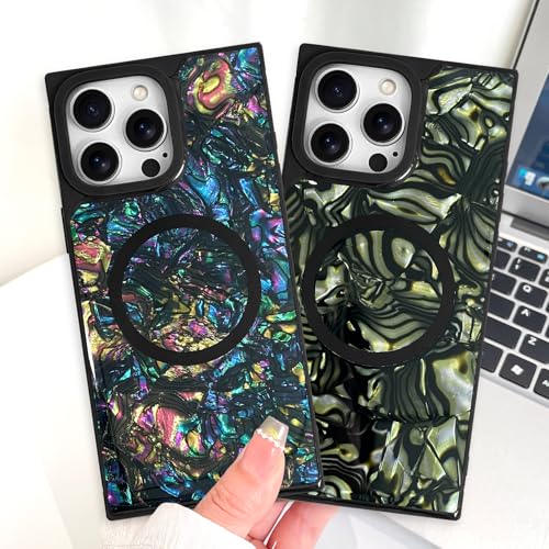 AIGOMARA Magnetic Rectangle for iPhone 16 Pro Case, Abalone Shell - color: Abalone, size: iPhone 16 Pro