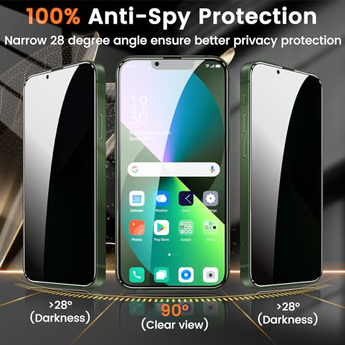 Lesakit 3+3 Pack Privacy Screen Protector for iPhone 13 6.1-Inch with 3 Pack Camera Lens Protector, Anti Spy Tempered Glass Film 9H Hardness Bubble Free Case Friendly - size: iPhone 13