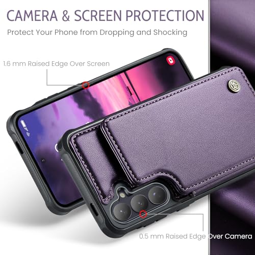 Kowauri for Samsung Galaxy S26 Case, PU Leather Wallet Case for Women Men with RFID Blocking Card Holder Slot Magnetic Closure Shockproof Protective Phone Cover for Samsung Galaxy S26 (Purple) - color: Purple