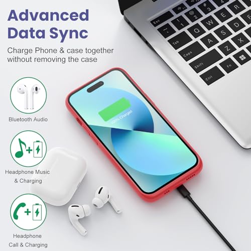 Feob Battery Charging Case for iPhone 12Pro Max/13Pro Max/14Pro Max/14 Plus (6.7 Inch), Powerful 8600mAh Portable Rechargeable Charger for iPhone 14ProMax/14Plus/13Promax/12Promax Battery Case-Red - color: Red