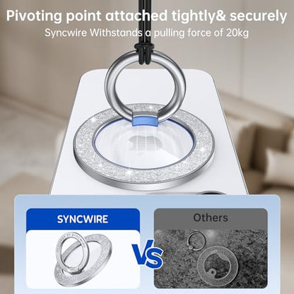 Syncwire Magnetic Phone Grip, Sparkle Ring Holder,Glitter Silver - color: Glitter Silver