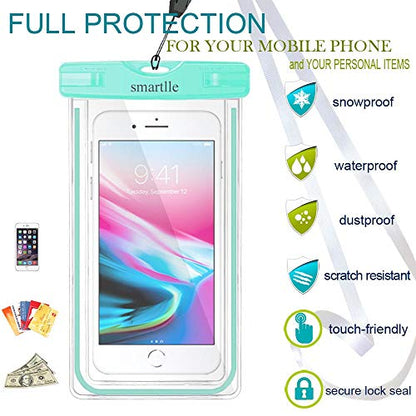 Waterproof Phone Case, 2 Pack IPX8 Waterproof Phone Pouch Holder Protector for iPhone 15 14 13 12 11 Pro Max XR XS SE, for Galaxy S24 23 21/Note/A,7”
