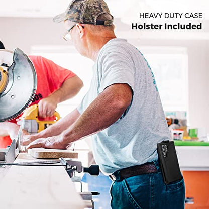 MOTIVE Heavy Duty Case for Samsung Galaxy s22 Ultra, Belt Clip | 6.7" | Bunker Series, Military Grade Multi-Layer Protection, PC/TPU Build, Sealed Port Cover, 20 ft Drop tested - size: S22 Ultra