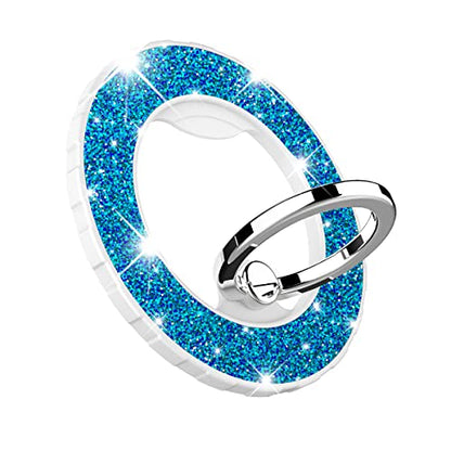 Magnetic Phone Ring Holder for magsafe, Glitter Magnetic Grip Compatible with iPhone 17 16 15 14 13 12 Pro max,Pro,Plus,Mini Mag Safe Pixel 10 Series Accessories,Adjustable Kickstand,Teal - color: Teal