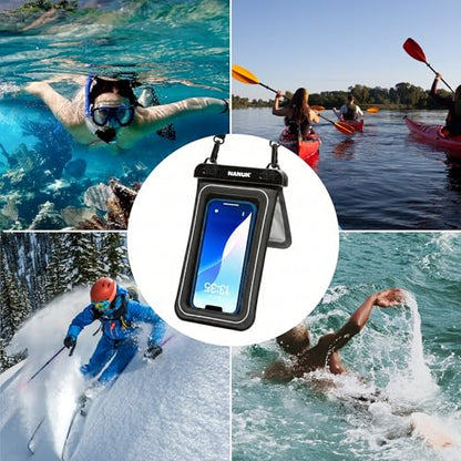 NANUK Waterproof Phone Pouch 2-Pack, Touchscreen, IP68 Floating Dry Bag | 9.45" x 5.43" Fits All Phones, Dual Storage Compartments, Adjustable Crossbody Straps, Travel & Beach Essentials - size: Duo Pack