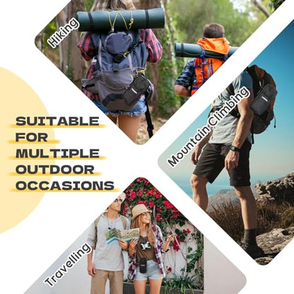 Hikeen X-Pac Backpack Strap Pouch for Smartphone, Weatherproof Durable Tactical Molle Phone Pouch with Carabiner, Molle Backpack Phone Holder Fit Outdoor/Hiking/Climbing - style: Black-2pcs