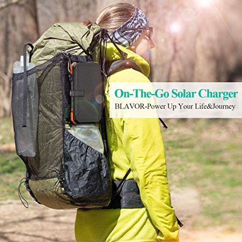 BLAVOR Solar Power Bank 20,000mAh Portable Charger with 4 Foldable Panels
