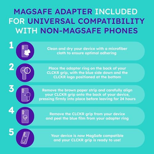 CLCKR for MagSafe Phone Grip Stand, Magnetic Phone Holder with Kickstand - color: Fibre Carbon