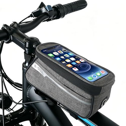 ZNH Bike Handlebar Bags - Bicycle Phone Front Frame Bag Bike Accessories | Sensitive Touch Screen Mount Cycling Pouch Waterproof & Quick Release with 1L Storage for Phone Under 7" Top-opening Design