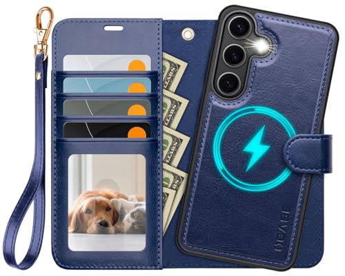 OCASE for Samsung Galaxy S25+ Plus Detachable Wallet Case, Blue | 2-in-1, Card Holder, RFID Blocking, Stand, Wrist Strap, Shockproof, Wireless Charging, Magnetic, PU Leather Flip Phone Cover - color: Blue, size: Samsung Galaxy S25 Plus