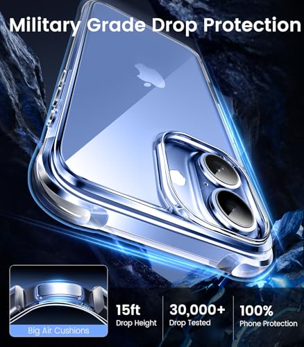 Mkeke Compatible with iPhone 17 Case Clear [Not-Yellowing] [Military-Grade Drop Protection] Shockproof Protective Phone Bumper 6.3 inch - size: for iPhone 17 6.3"