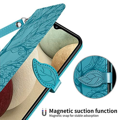 Wallet Case for Samsung Galaxy A13 5G 2021 with Card Holder/Slot,Leather Flip Folio Stand Shell Magnetic Closure Wrist Strap Kickstand Phone Case(Galaxy A13 5G 6.5 inch) Turquoise - color: Turquoise, size: Samsung Galaxy A13 5G