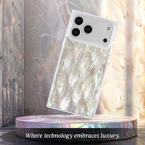 COCOMII Rectangle for iPhone 17 Pro Max Case, Natural Real Mother of Pearl | Compatible with MagSafe Wireless Charging, Shockproof 10ft Drop Protection, Camera & Screen Protection, Premium Glossy Finish - color: Natural Real Mother of Pearl, size: iPhone