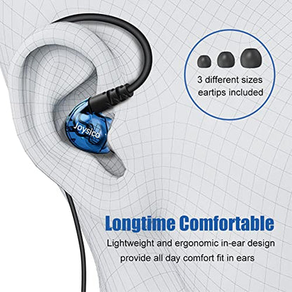 Wired Stereo-to-Mono Single Earbud with Mic and Control, Right Ear Only