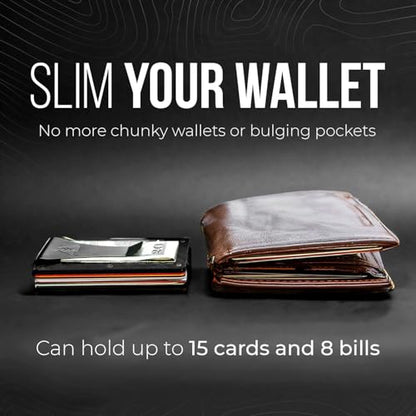 Mountain Voyage Co Minimalist Wallet for Men - Slim RFID I Scratch Resistant, Matte Black Credit Card Holder & Money Clip, Easily Removable Money & Cards, Mens Wallets - color: Matte Black