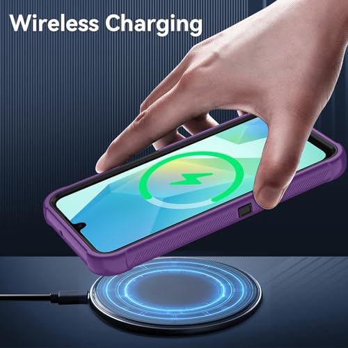 for Samsung Galaxy A16 5G Case : 3-Layer Shockproof Phone Cover with HD Screen Protector,Hybrid Protective Military-Grade Protection for Galaxy A16 5G Phone Case (Lilac Purple/Black) - color: Lilac Purple/Black