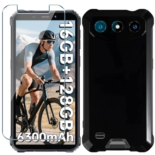 Case for Oukitel G3 Phone Case with Tempered Glass Screen Protector,Silicone Soft Flexible Bumper Shockproof TPU Protective Cover-Black - color: Black, size: Oukitel G3