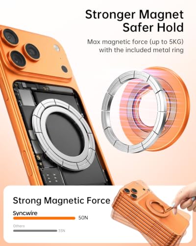 SYNCWIRE for MagSafe Phone Grip, Magnetic Phone Ring Holder - color: Orange