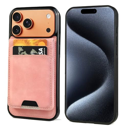 for iPhone 17 Pro Max MagSafe Wallet Case, Magnetic Detachable Leather Wallet with Card Holder & Kickstand, Slim Protective Phone Case Compatibility with iPhone 17 Pro Max. Pink - color: Pink