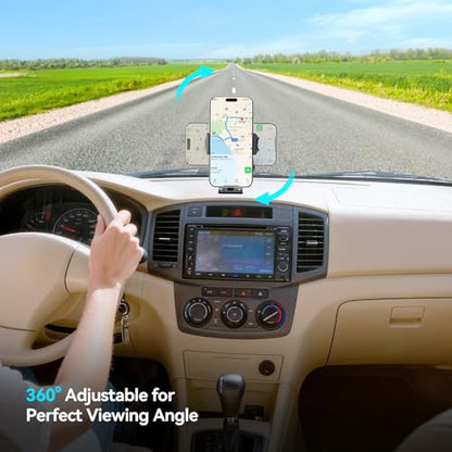 MAGJIEYX Car Phone Holder for Truck/Wall/Boat, Drill-Base Mount for Van/Dashboard Durable 360°Adjustable & Firm Grip Clamp Stand Compatible with 4.7"-6.9" iPhone/HTC/LG/Nexus/Samsung/Huawei