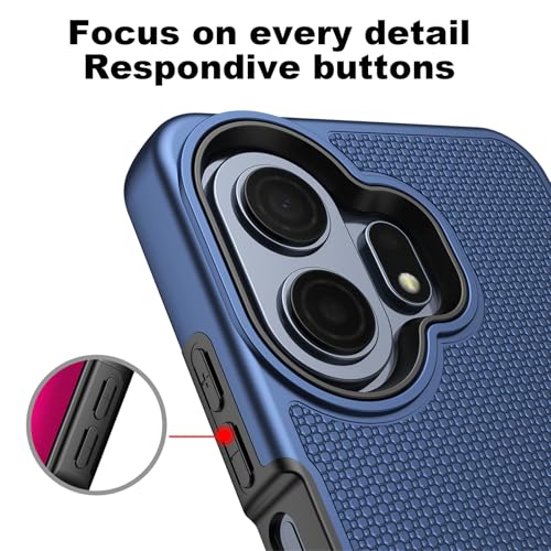 Ailiber Phone Case for TCL 70 Pro NxtPaper, Rugged & Screen Protector-Blue | Stylish Anti-Fingerprint Design, Lightweight PC Back & Soft Silicone Bumper, Shockproof Cover for Casual Active Lifestyles - color: Blue