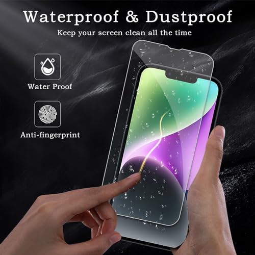 Screen Protector for iPhone 14, Tempered Glass Film, Ultra HD 9H Hardness Case Friendly Anti Scratch Bubble Free Ultra Resistant Oil-Resistant Shatter Protection, 3-Pack