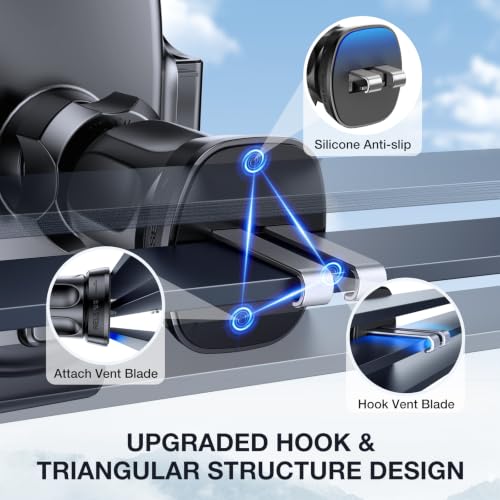 miracase Upgraded Wider Clamp Phone Holders for Your Car, Metal Hook Air Vent Car Mount [Thick Cases Friendly] Automobile Hands Free Compatible with iPhone 17/16/15/14/13 Series All Smartphone - style: Black Air Vent-Mirrored