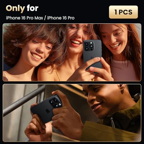 WSKEN for iPhone 16 Pro/iPhone 16 Pro Max Camera Lens Protector - Matte - color: Black Titanium