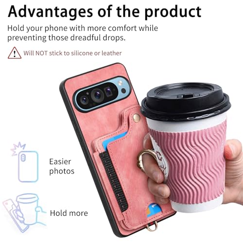 for Google Pixel 11 Pro Phone Case Wallet Card Holder,PU Leather Flip Folio Case,RFID Blocking Ring Holder Kickstand Wrist Strap Magnetic Protective Women Men Cover Black - color: Black, size: Pixel 11 Pro