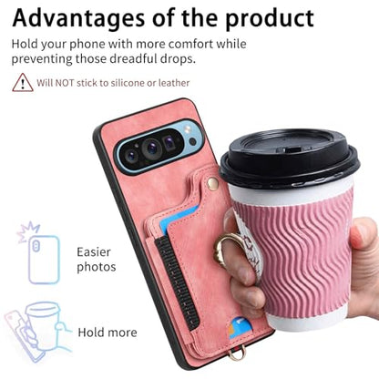 for Google Pixel 11 Pro Phone Case Wallet Card Holder,PU Leather Flip Folio Case,RFID Blocking Ring Holder Kickstand Wrist Strap Magnetic Protective Women Men Cover Black - color: Black, size: Pixel 11 Pro