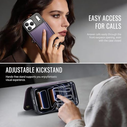 for iPhone 17 Pro Max Slim Case Wallet Wireless Charging, Purple - color: Purple, size: iPhone 17 Pro Max - 6.9"