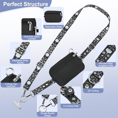 Phone Lanyard Crossbody with Detachable RFID Wallet (M1, Large) - color: Multicolor 1, size: Large