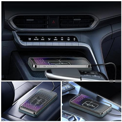 Wireless Charger for Car, Wireless Fast Charging Pad, Charging Station for Multiple Devices, Adapter for AirPods iPhone16/15/14/13/12 Pro/Android Samsung S20 S21 S22 S23 (1 Meter Cable)