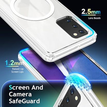YZB Magnetic for Samsung Galaxy Note 20 & Note 20 5G Case, Clear | Compatible with MagSafe | Slim Fit Lightweight Shockproof, Military-Grade Protection, Yellowing Resistant Scratch-Resistant Back - color: Crystal Clear, size: Galaxy Note 20 / Note 20 5G