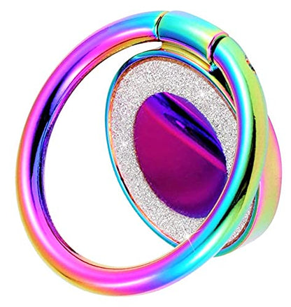 Cell Phone Ring Holder Finger Kickstand Turns 360° Degrees & 180° Degrees Adjustable to Fit Your Needs Helps Stabilize Phone for Selfies iPhone Stand Phone Grip Circle Bling 52014 (Rainbow) - color: Rainbow