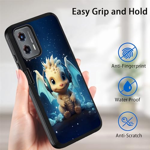 Case for Moto G 5G 2024/Moto G Play 5G 2024, Military Grade Heavy Duty [3-Layer] Dustproof Shockproof Full-Body Protective Case for Motorola Moto G 5G 2024, Headphone Music Dragon Baby - color: Headphone Music Dragon Baby