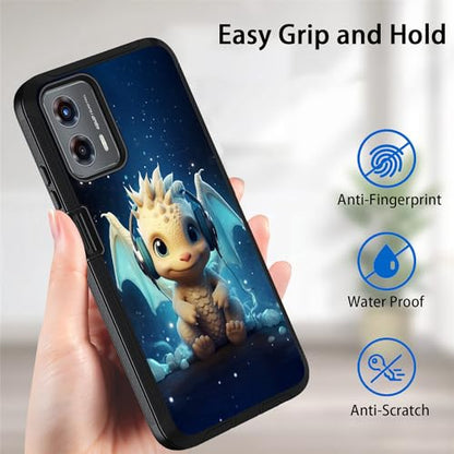 Case for Moto G 5G 2024/Moto G Play 5G 2024, Military Grade Heavy Duty [3-Layer] Dustproof Shockproof Full-Body Protective Case for Motorola Moto G 5G 2024, Headphone Music Dragon Baby - color: Headphone Music Dragon Baby