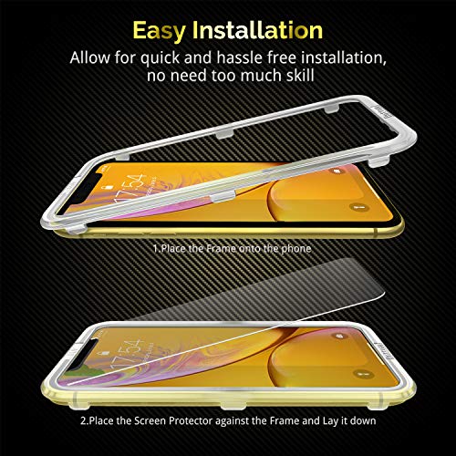 UNBREAKcable 3-Pack Screen Protector for iPhone 11/XR Tempered Glass | Shatterproof, Easy Install, 9H Hardness, 99.99% HD Clear, Bubble-Free, Anti-Fingerprint, Scratch Resistant, Case Friendly - size: iPhone 11/XR