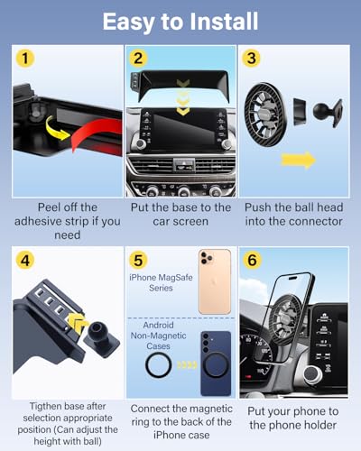 SKYLOTEC Magnetic Phone Mount for Chevy Tahoe/Suburban/GMC Yukon 2021-2024 - color: Magnetic, size: Tahoe 2021-2024 (10.2 inch screen)