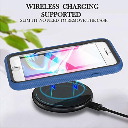 for iPhone 17e/iPhone 16e Case with Screen Protector, Blue | Clear Slim Phone Case, 360 Full Body Protective Cover, Rugged PC Shell Shockproof TPU Bumper, Military Heavy Duty Protection - color: Blue