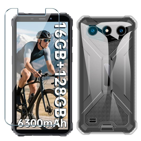 Case for Oukitel G3 Phone Case with Tempered Glass Screen Protector,Silicone Soft Flexible Bumper Shockproof TPU Protective Cover-Clear - color: Clear, size: Oukitel G3